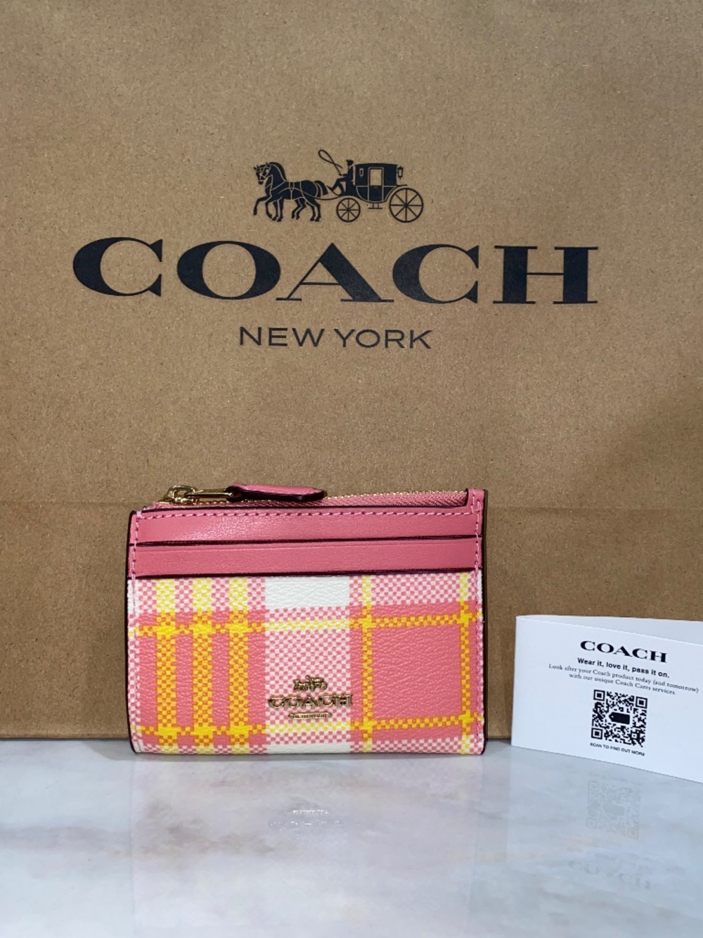 Coach key ring card wallet NWT